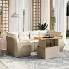 Image de Vidaxl Salon De Jardin Avec Coussins 7 Pcs Beige RÃ©sine TressÃ©e