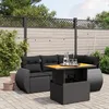 Image de Vidaxl Salon De Jardin 5 Pcs Avec Coussins Noir RÃ©sine TressÃ©e