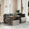 Image de Vidaxl Salon De Jardin 5 Pcs Avec Coussins Gris RÃ©sine TressÃ©e