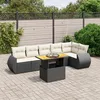 Image de Vidaxl Salon De Jardin 7 Pcs Avec Coussins Noir RÃ©sine TressÃ©e