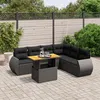 Image de Vidaxl Salon De Jardin 7 Pcs Avec Coussins Noir RÃ©sine TressÃ©e