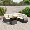 Image de Vidaxl Salon De Jardin 7 Pcs Avec Coussins Noir RÃ©sine TressÃ©e