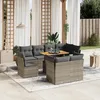 Image de Vidaxl Salon De Jardin 9 Pcs Avec Coussins Gris RÃ©sine TressÃ©e