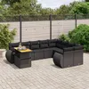 Image de Vidaxl Salon De Jardin 10 Pcs Avec Coussins Noir RÃ©sine TressÃ©e
