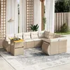 Image de Vidaxl Salon De Jardin Avec Coussins 10 Pcs Beige RÃ©sine TressÃ©e