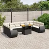 Image de Vidaxl Salon De Jardin 11 Pcs Avec Coussins Noir RÃ©sine TressÃ©e