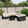 Image de Vidaxl Salon De Jardin 11 Pcs Avec Coussins Noir RÃ©sine TressÃ©e