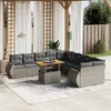 Image de Vidaxl Salon De Jardin 11 Pcs Avec Coussins Gris RÃ©sine TressÃ©e