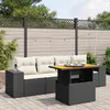 Image de Vidaxl Salon De Jardin 5 Pcs Avec Coussins Noir RÃ©sine TressÃ©e