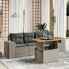 Image de Vidaxl Salon De Jardin 5 Pcs Avec Coussins Gris RÃ©sine TressÃ©e