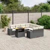 Image de Vidaxl Salon De Jardin 9 Pcs Avec Coussins Noir RÃ©sine TressÃ©e