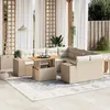 Image de Vidaxl Salon De Jardin Avec Coussins 9 Pcs Beige RÃ©sine TressÃ©e