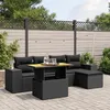 Image de Vidaxl Salon De Jardin 6 Pcs Avec Coussins Noir RÃ©sine TressÃ©e