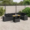 Image de Vidaxl Salon De Jardin 7 Pcs Avec Coussins Noir RÃ©sine TressÃ©e