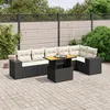 Image de Vidaxl Salon De Jardin 7 Pcs Avec Coussins Noir RÃ©sine TressÃ©e