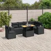 Image de Vidaxl Salon De Jardin 7 Pcs Avec Coussins Noir RÃ©sine TressÃ©e