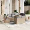 Image de Vidaxl Salon De Jardin Avec Coussins 9 Pcs Beige RÃ©sine TressÃ©e