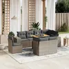 Image de Vidaxl Salon De Jardin 9 Pcs Avec Coussins Gris RÃ©sine TressÃ©e