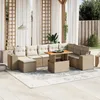 Image de Vidaxl Salon De Jardin Avec Coussins 9 Pcs Beige RÃ©sine TressÃ©e