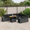 Image de Vidaxl Salon De Jardin 10 Pcs Avec Coussins Noir RÃ©sine TressÃ©e
