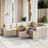 Image de Vidaxl Salon De Jardin Avec Coussins 10 Pcs Beige RÃ©sine TressÃ©e