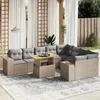 Image de Vidaxl Salon De Jardin Avec Coussins 10 Pcs Beige RÃ©sine TressÃ©e