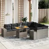 Image de Vidaxl Salon De Jardin Avec Coussins 10 Pcs Gris RÃ©sine TressÃ©e