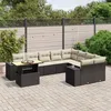 Image de Vidaxl Salon De Jardin 10 Pcs Avec Coussins Noir RÃ©sine TressÃ©e