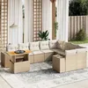 Image de Vidaxl Salon De Jardin Avec Coussins 10 Pcs Beige RÃ©sine TressÃ©e