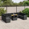 Image de Vidaxl Salon De Jardin 11 Pcs Avec Coussins Noir RÃ©sine TressÃ©e