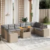 Image de Vidaxl Salon De Jardin 11 Pcs Avec Coussins Beige RÃ©sine TressÃ©e