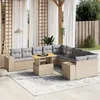 Image de Vidaxl Salon De Jardin 11 Pcs Avec Coussins Beige RÃ©sine TressÃ©e