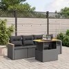 Image de Vidaxl Salon De Jardin 5 Pcs Avec Coussins Noir RÃ©sine TressÃ©e