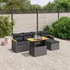 Image de Vidaxl Salon De Jardin 6 Pcs Avec Coussins Noir RÃ©sine TressÃ©e
