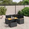 Image de Vidaxl Salon De Jardin 5 Pcs Avec Coussins Noir RÃ©sine TressÃ©e