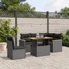 Image de Vidaxl Salon De Jardin 6 Pcs Avec Coussins Noir RÃ©sine TressÃ©e