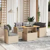 Image de Vidaxl Salon De Jardin Avec Coussins 6 Pcs Beige RÃ©sine TressÃ©e