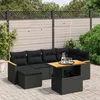 Image de Vidaxl Salon De Jardin 7 Pcs Avec Coussins Noir RÃ©sine TressÃ©e