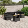 Image de Vidaxl Salon De Jardin 8 Pcs Avec Coussins Noir RÃ©sine TressÃ©e
