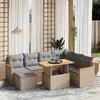 Image de Vidaxl Salon De Jardin Avec Coussins 8 Pcs Beige RÃ©sine TressÃ©e