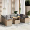 Image de Vidaxl Salon De Jardin Avec Coussins 10 Pcs Beige RÃ©sine TressÃ©e