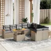 Image de Vidaxl Salon De Jardin Avec Coussins 10 Pcs Beige RÃ©sine TressÃ©e
