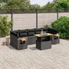 Image de Vidaxl Salon De Jardin 8 Pcs Avec Coussins Noir RÃ©sine TressÃ©e