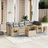 Image de Vidaxl Salon De Jardin Avec Coussins 8 Pcs Beige RÃ©sine TressÃ©e
