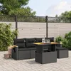 Image de Vidaxl Salon De Jardin 6 Pcs Avec Coussins Noir RÃ©sine TressÃ©e