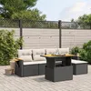 Image de Vidaxl Salon De Jardin 6 Pcs Avec Coussins Noir RÃ©sine TressÃ©e