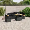 Image de Vidaxl Salon De Jardin 7 Pcs Avec Coussins Noir RÃ©sine TressÃ©e
