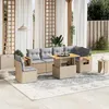 Image de Vidaxl Salon De Jardin Avec Coussins 7 Pcs Beige RÃ©sine TressÃ©e