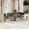 Image de Vidaxl Salon De Jardin Avec Coussins 7 Pcs Gris RÃ©sine TressÃ©e