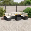 Image de Vidaxl Salon De Jardin 8 Pcs Avec Coussins Noir RÃ©sine TressÃ©e